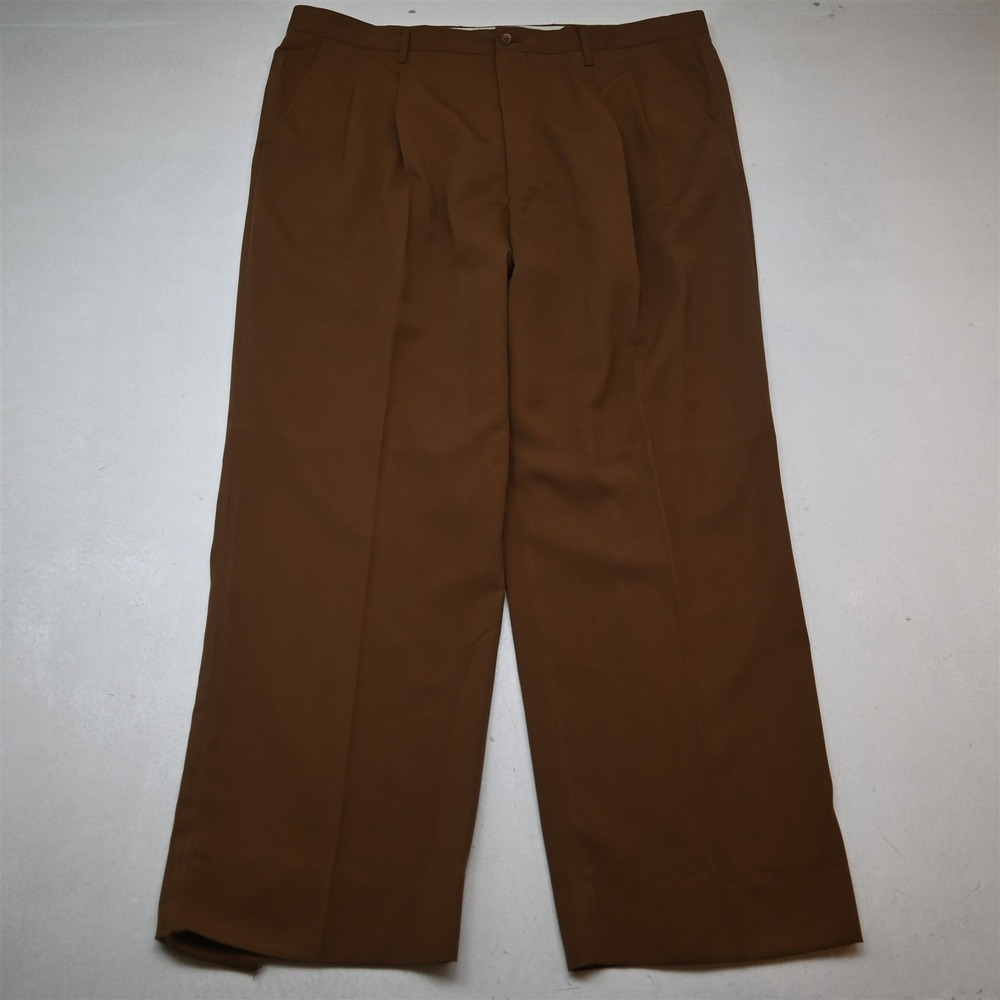 Daniel Ellissa 44x32 Orange Brown Pleated Baggy Dress Mens Pants